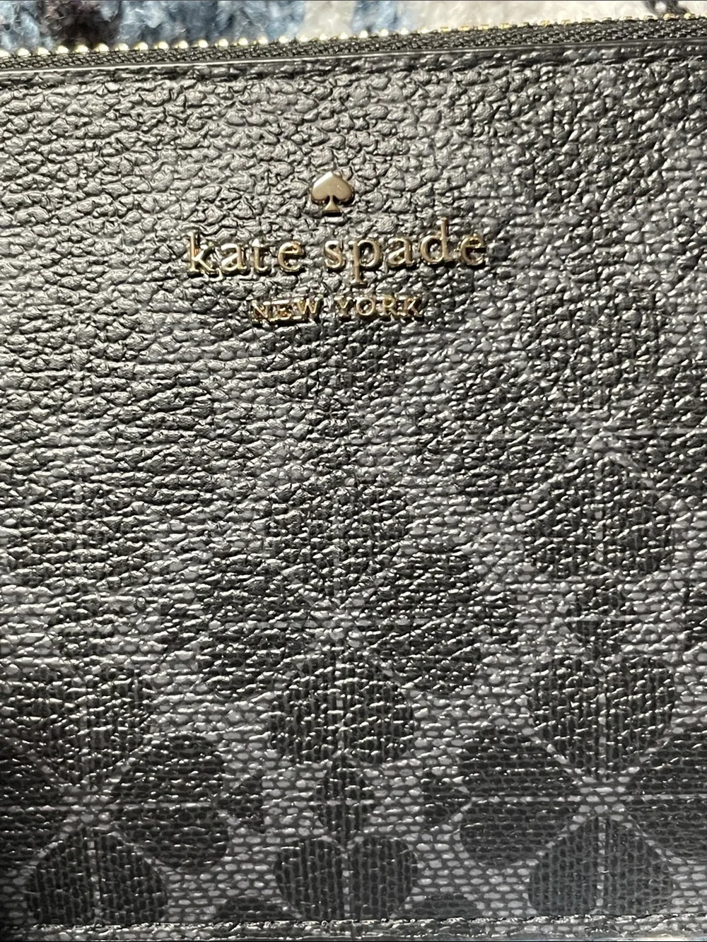 Kate Spade black spade flower Wristlet Card Holder